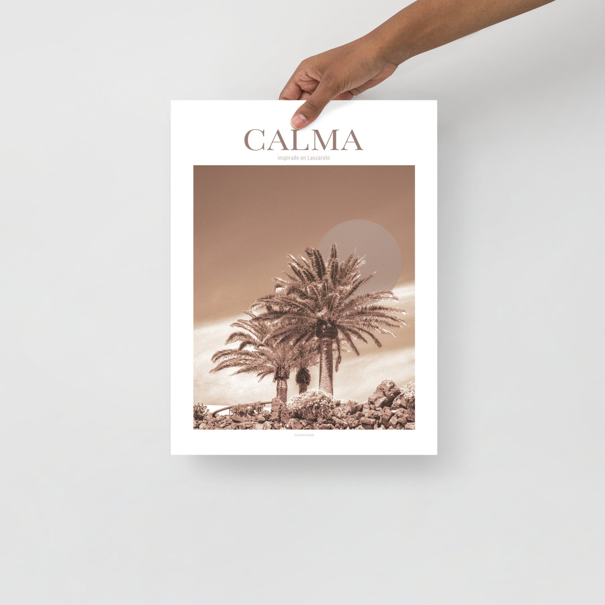 CALMA – Póster minimalista inspirado en la serenidad mediterránea (sin marco) - Illustria