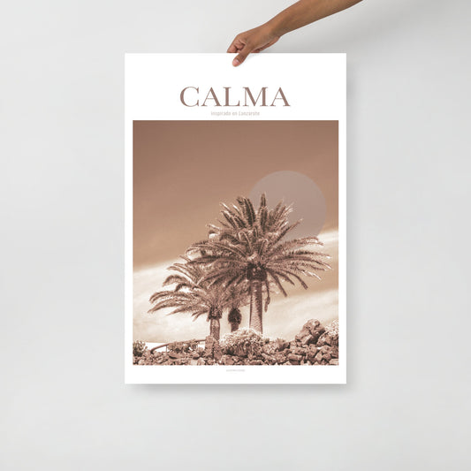 CALMA – Póster minimalista inspirado en la serenidad mediterránea (sin marco) - Illustria
