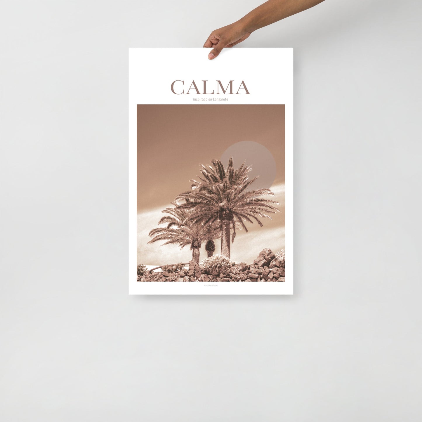 CALMA – Póster minimalista inspirado en la serenidad mediterránea (sin marco) - Illustria