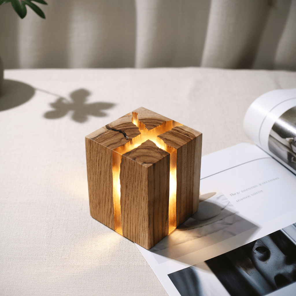 Lámpara de Madera LED Diseño Moderno – Luz Ambiente Cálida para Dormitorio y Sala - Illustria