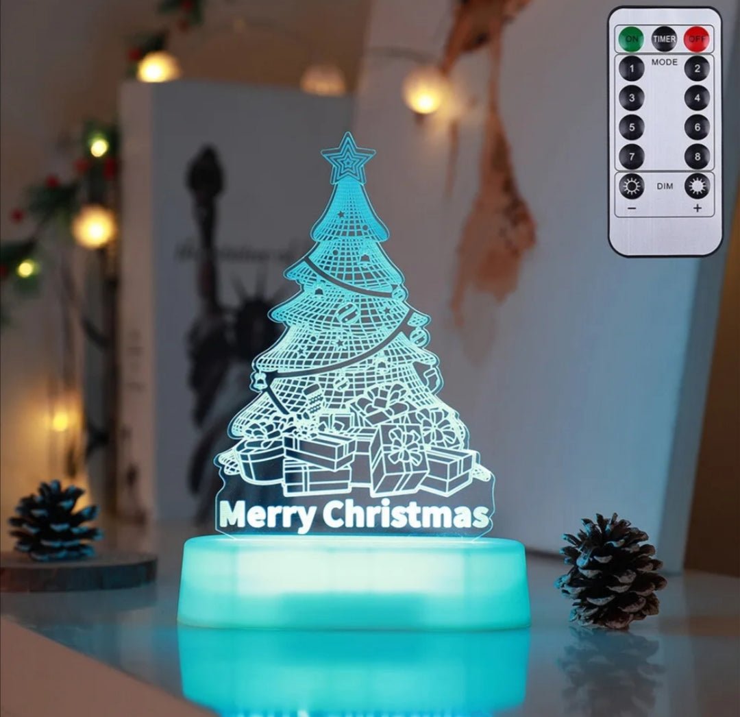 Lámpara LED Decorativa 3D de Navidad – Luz Nocturna de Acrílico - Illustria
