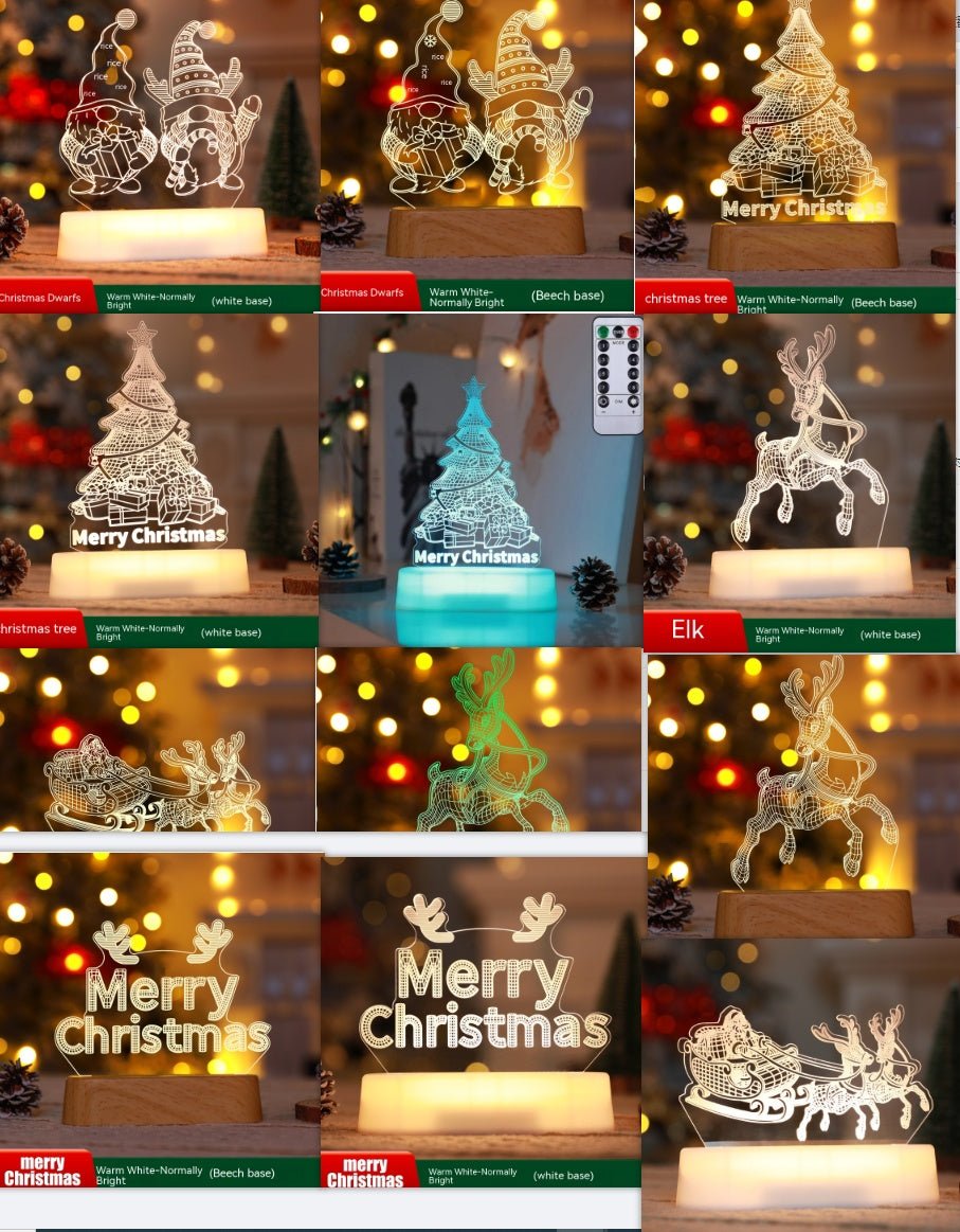 Lámpara LED Decorativa 3D de Navidad – Luz Nocturna de Acrílico - Illustria