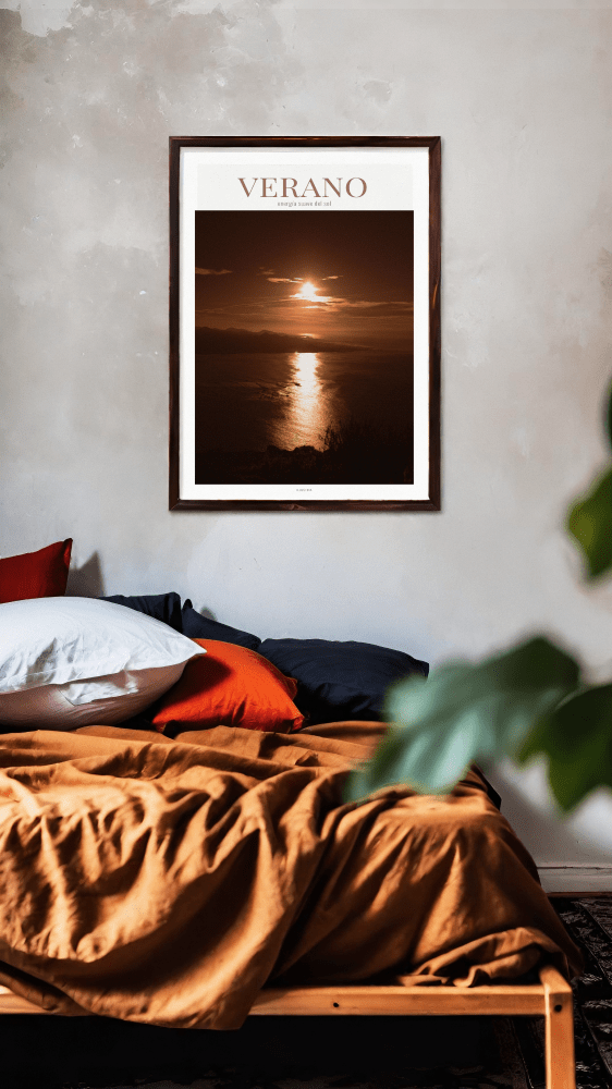VERANO – Póster decorativo con energía suave del sol mediterráneo (sin marco) - Illustria