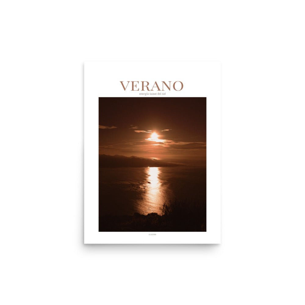 VERANO – Póster decorativo con energía suave del sol mediterráneo (sin marco) - Illustria